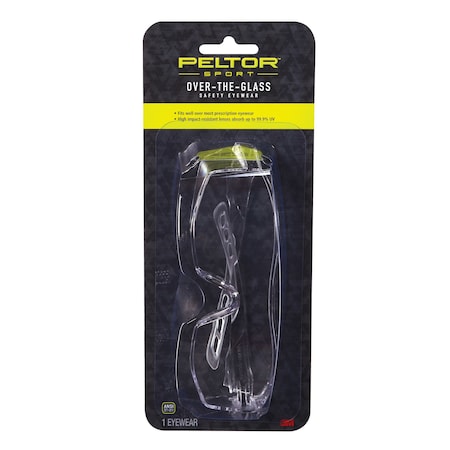 3M Peltor Safety Glasses, OTG Clear Lens, 6PK 47030-PEL-6